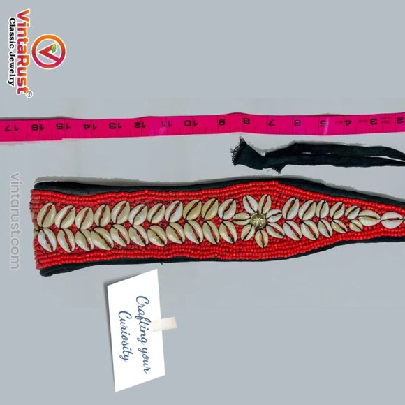 Vintage Afghan Beaded Shell Belt: Tribal Belly Dance Jewelry main image 7